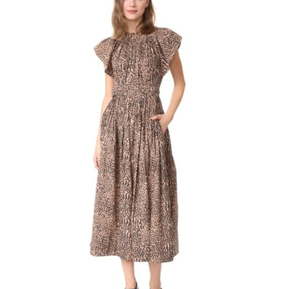 Ulla Johnson Lottie Poplin Dress in Animal